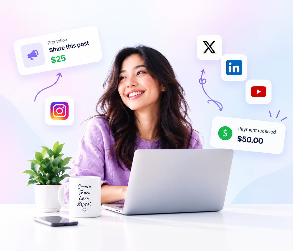 Oyekool creator earning by sharing posts